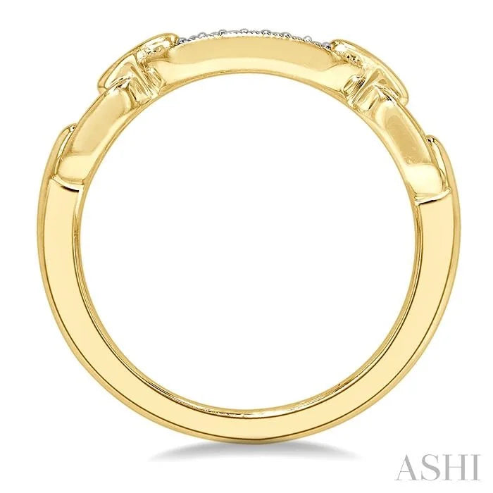 Gold Vermeil Paperclip Diamond Fashion  Ring