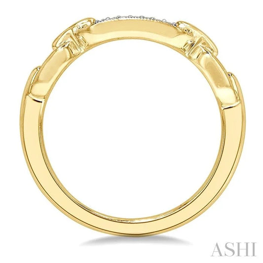 Gold Vermeil Paperclip Diamond Fashion  Ring