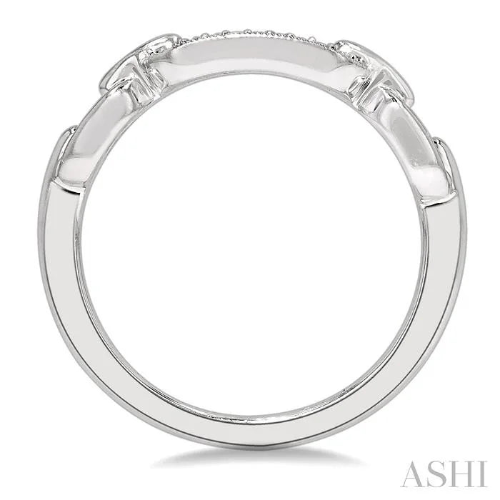 Silver Paperclip Diamond Fashion Ring