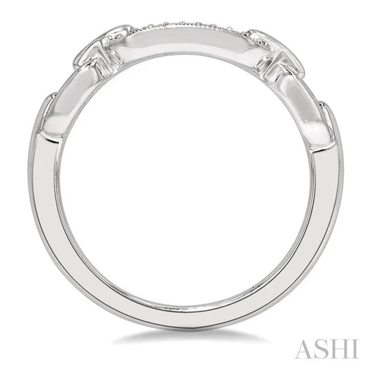 Silver Paperclip Diamond Fashion Ring