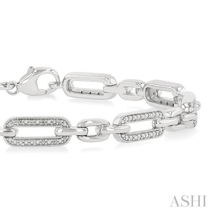 Silver Paperclip Diamond Fashion Bracelet