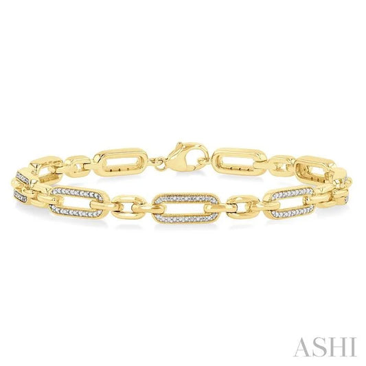 Gold Vermeil Paperclip Diamond Fashion Bracelet