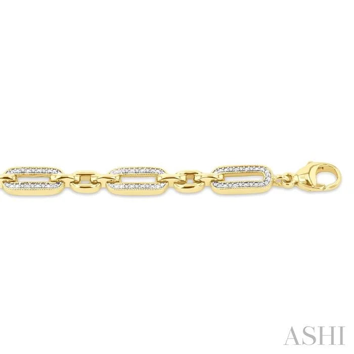 Gold Vermeil Paperclip Diamond Fashion Bracelet