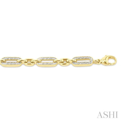 Gold Vermeil Paperclip Diamond Fashion Bracelet