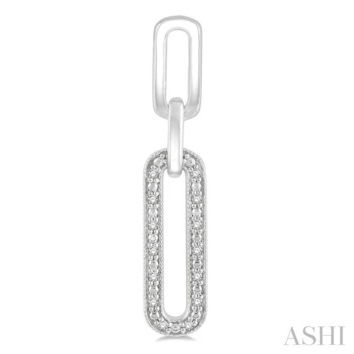 Silver Paperclip Diamond Fashion Long Earrings