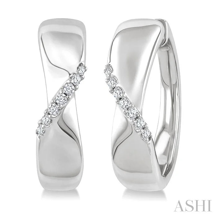 Silver Diamond Fashion Hoop Earrings