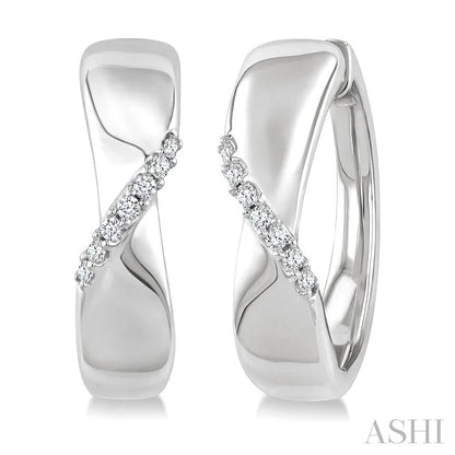 Silver Diamond Fashion Hoop Earrings
