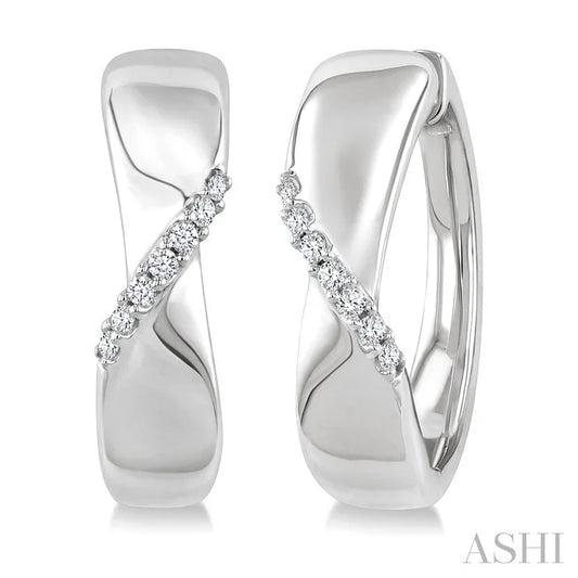 Silver Diamond Fashion Hoop Earrings