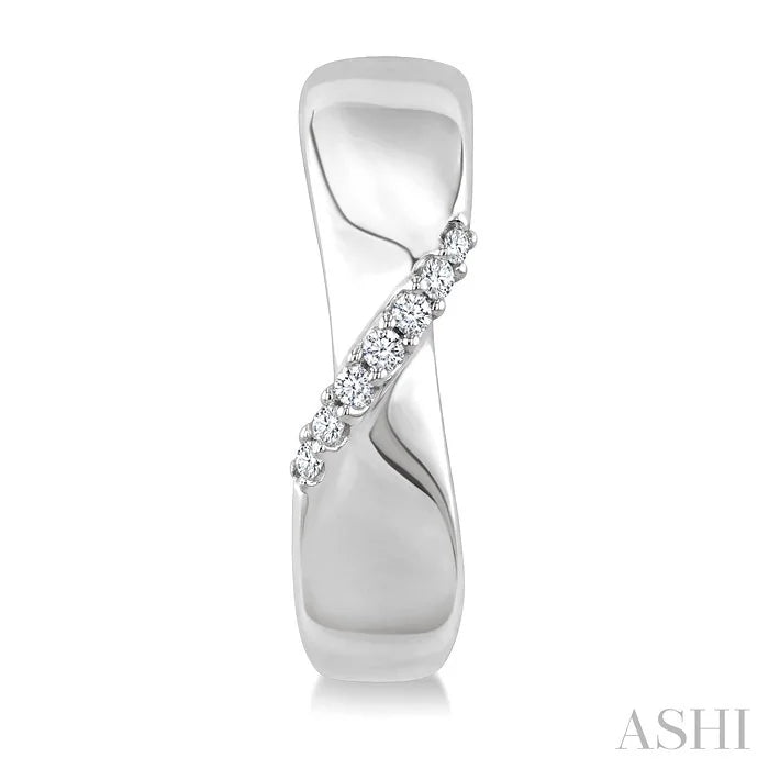 Silver Diamond Fashion Hoop Earrings