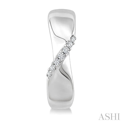 Silver Diamond Fashion Hoop Earrings