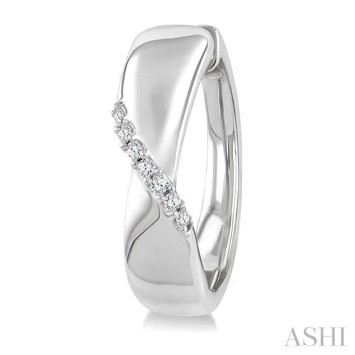 Silver Diamond Fashion Hoop Earrings