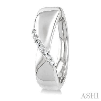 Silver Diamond Fashion Hoop Earrings