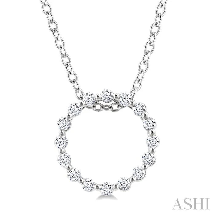 Silver Circle Petite Diamond Fashion Pendant