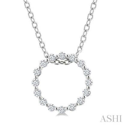 Silver Circle Petite Diamond Fashion Pendant
