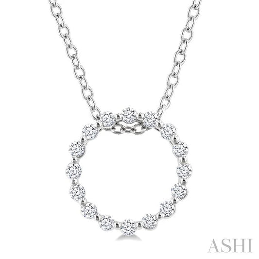 Silver Circle Petite Diamond Fashion Pendant