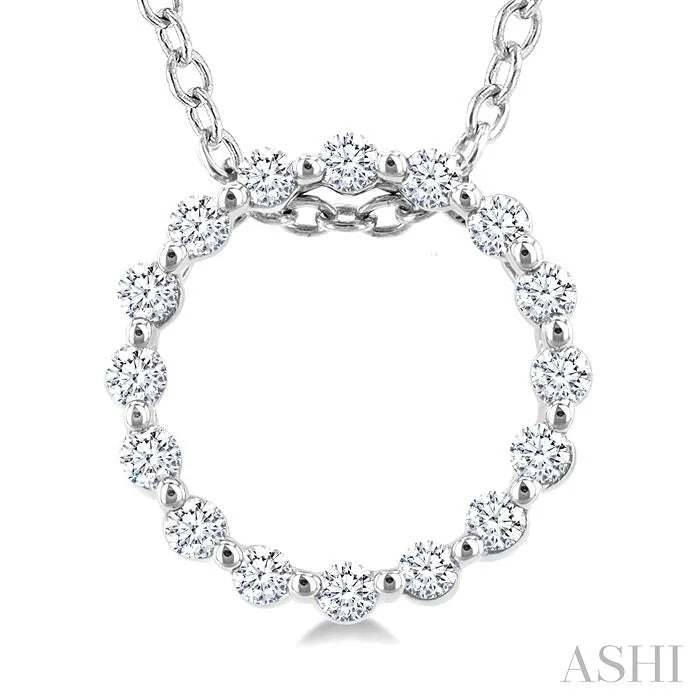 Silver Circle Petite Diamond Fashion Pendant