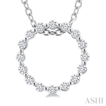 Silver Circle Petite Diamond Fashion Pendant
