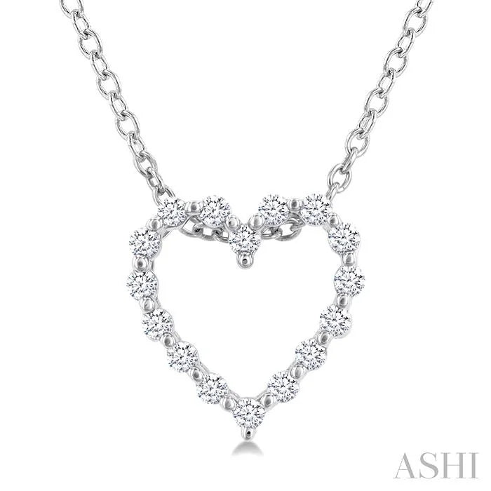 Silver Heart Shape Petite Diamond Fashion Pendant
