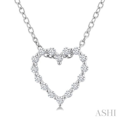 Silver Heart Shape Petite Diamond Fashion Pendant