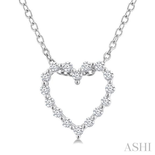 Silver Heart Shape Petite Diamond Fashion Pendant
