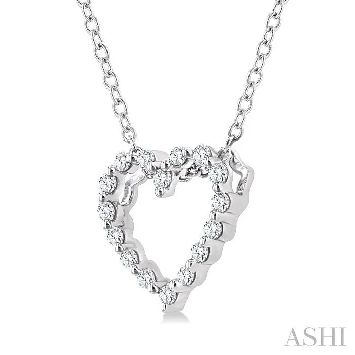 Silver Heart Shape Petite Diamond Fashion Pendant