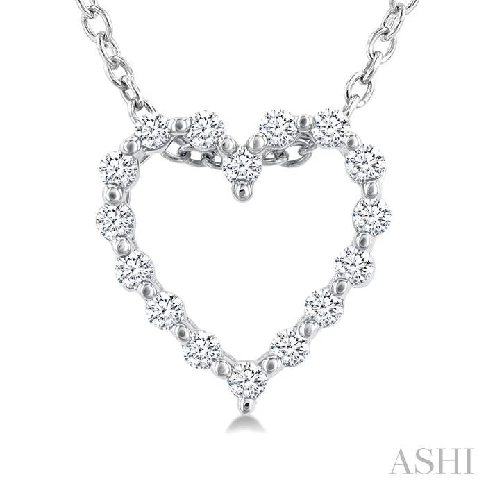 Silver Heart Shape Petite Diamond Fashion Pendant