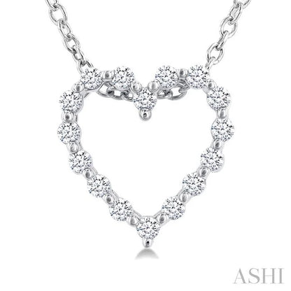 Silver Heart Shape Petite Diamond Fashion Pendant