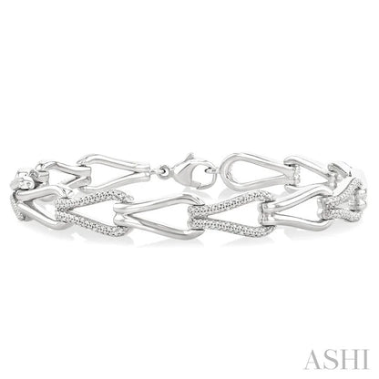 Silver Bold Knot Diamond Fashion Bracelet