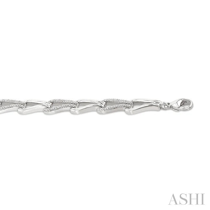 Silver Bold Knot Diamond Fashion Bracelet