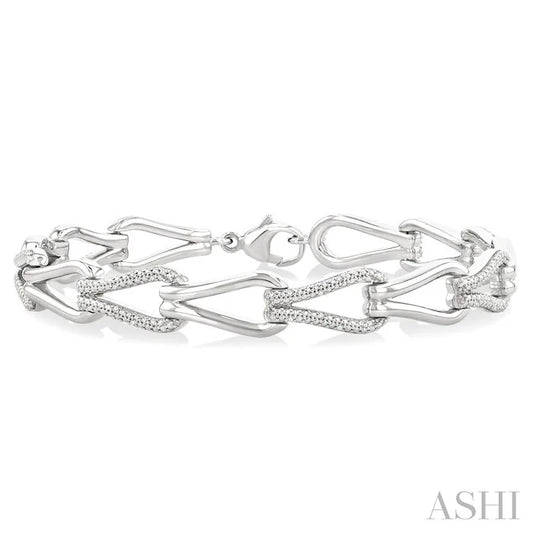 Silver Bold Knot Diamond Fashion Bracelet