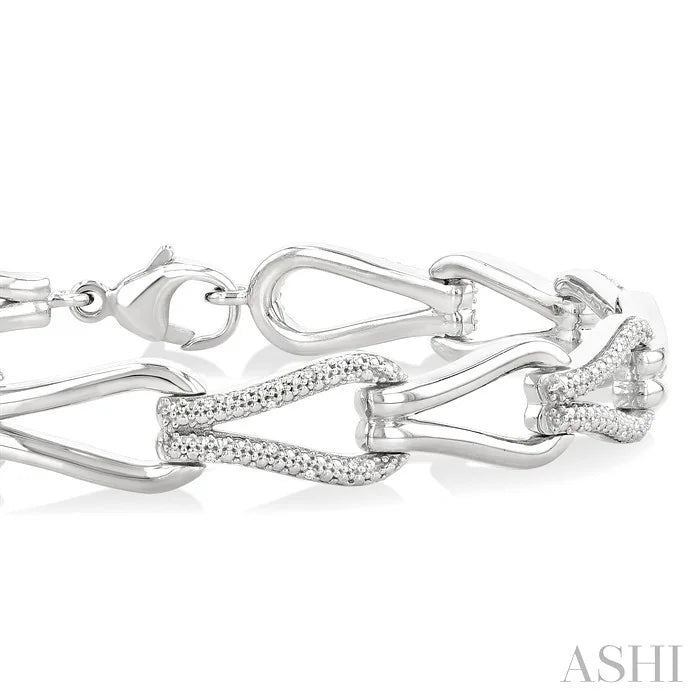 Silver Bold Knot Diamond Fashion Bracelet