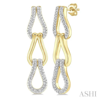 Gold Vermeil Bold Knot Diamond Fashion Earrings