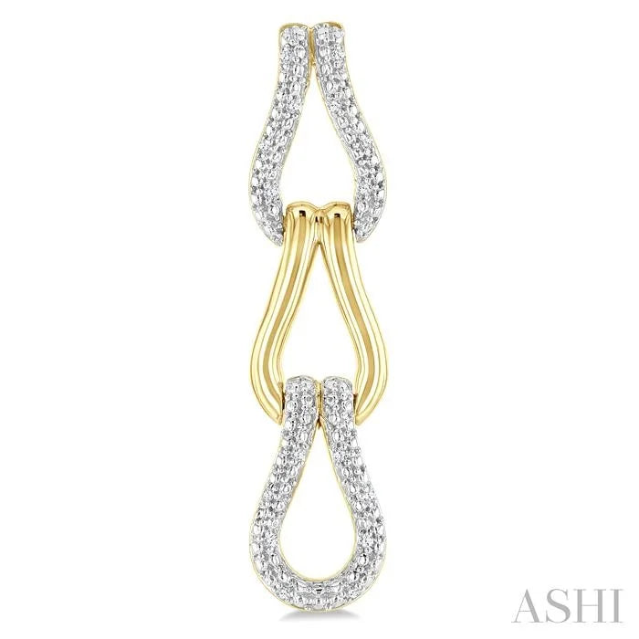 Gold Vermeil Bold Knot Diamond Fashion Earrings