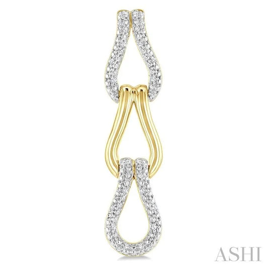Gold Vermeil Bold Knot Diamond Fashion Earrings