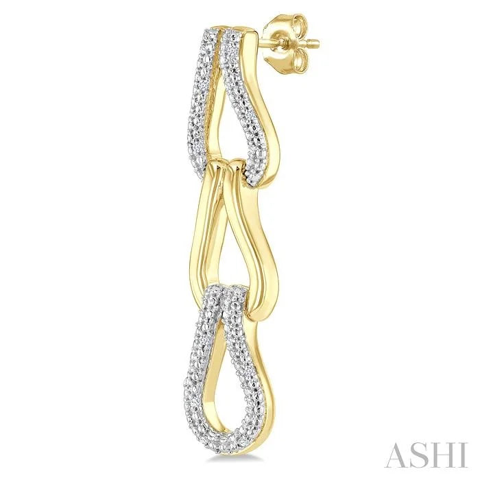 Gold Vermeil Bold Knot Diamond Fashion Earrings