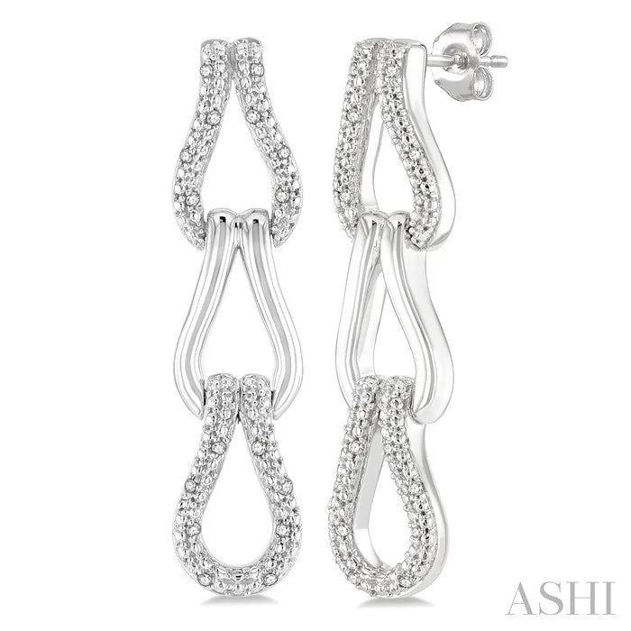 Silver Bold Knot Diamond Fashion Earrings