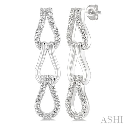 Silver Bold Knot Diamond Fashion Earrings