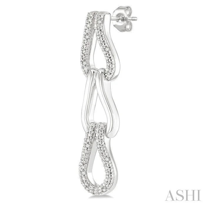 Silver Bold Knot Diamond Fashion Earrings