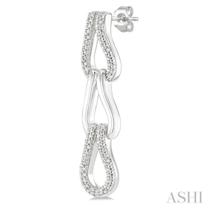 Silver Bold Knot Diamond Fashion Earrings