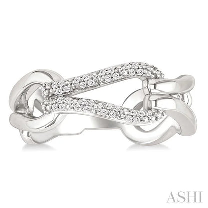 Silver Bold Knot Diamond Fashion Ring