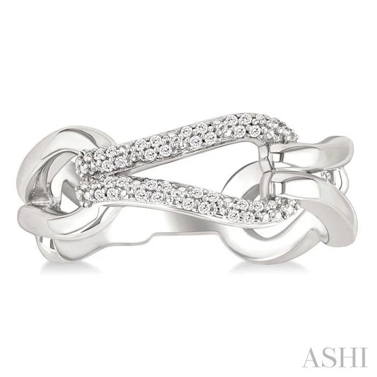 Silver Bold Knot Diamond Fashion Ring