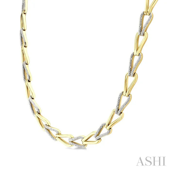 Gold Vermeil Bold Knot Diamond Fashion Necklace