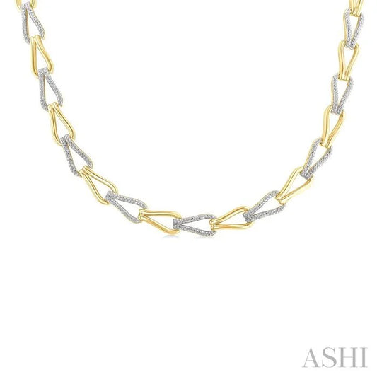 Gold Vermeil Bold Knot Diamond Fashion Necklace