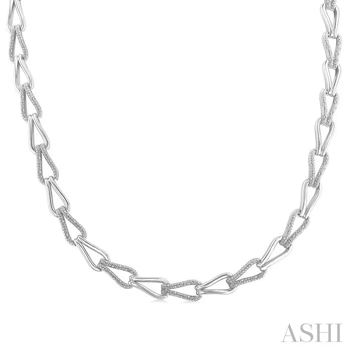Silver Bold Knot Diamond Fashion Necklace