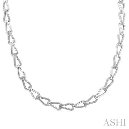 Silver Bold Knot Diamond Fashion Necklace