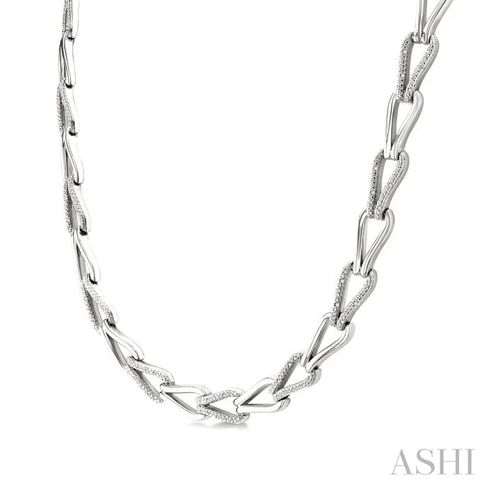 Silver Bold Knot Diamond Fashion Necklace