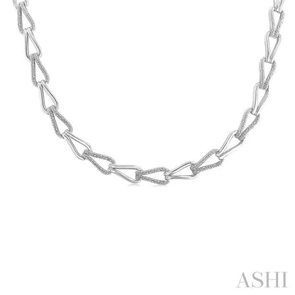 Silver Bold Knot Diamond Fashion Necklace