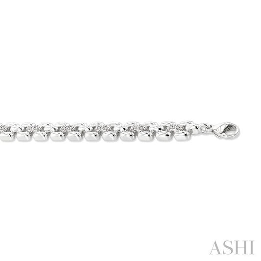 Silver Bold Panther Link Diamond Fashion Bracelet