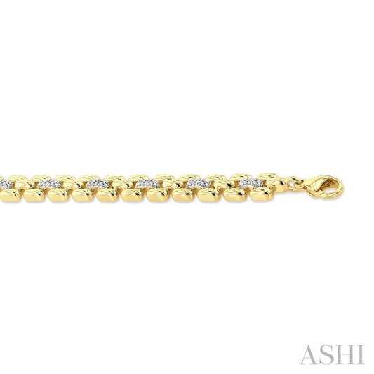 Gold Vermeil Bold Panther Link Diamond Fashion Bracelet