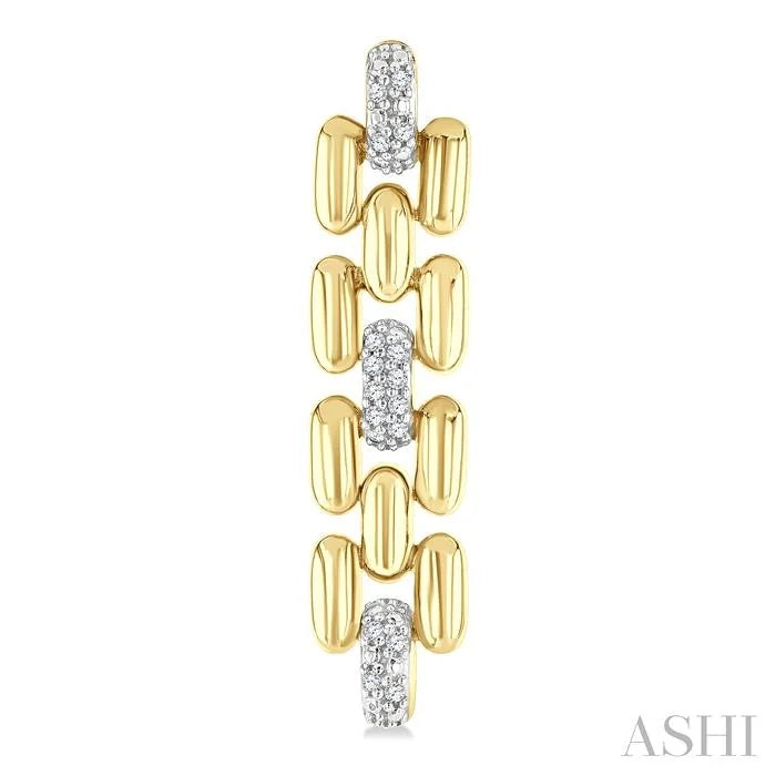Gold Vermeil Bold Panther Link Diamond Fashion Earrings